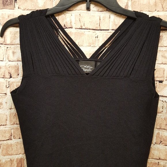 Christina Rotelli Sweater Tank Top BLACK Size Med   NWOT - Picture 3 of 8